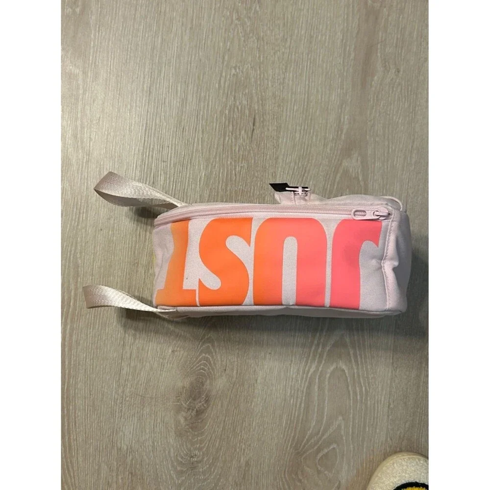 Nike Pink and Colorful Logo Multi Zip JDI Fuel Pack Lunch Bag